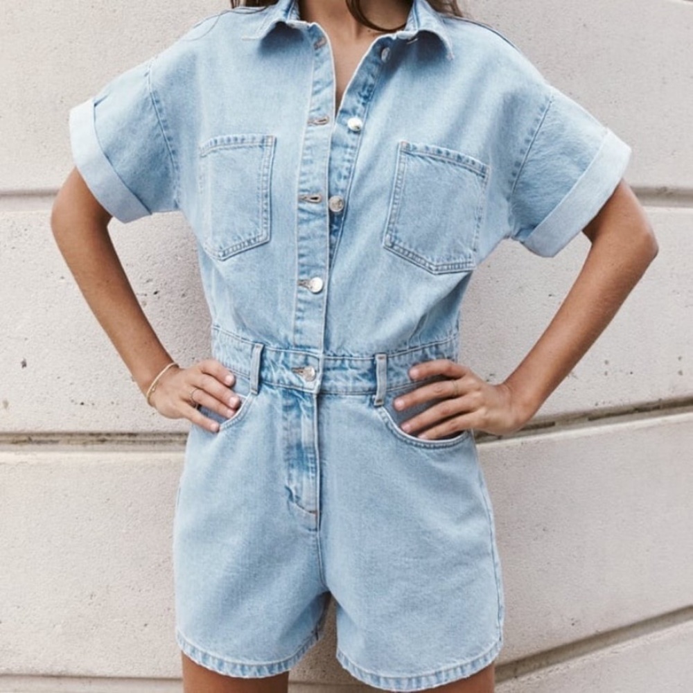 ZARA Denim Jumpsuit Size M